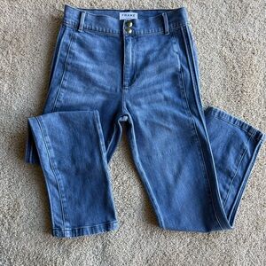 FRAME Leon Side Stripe Jeans Size 25 High Rise Stretch Denim
